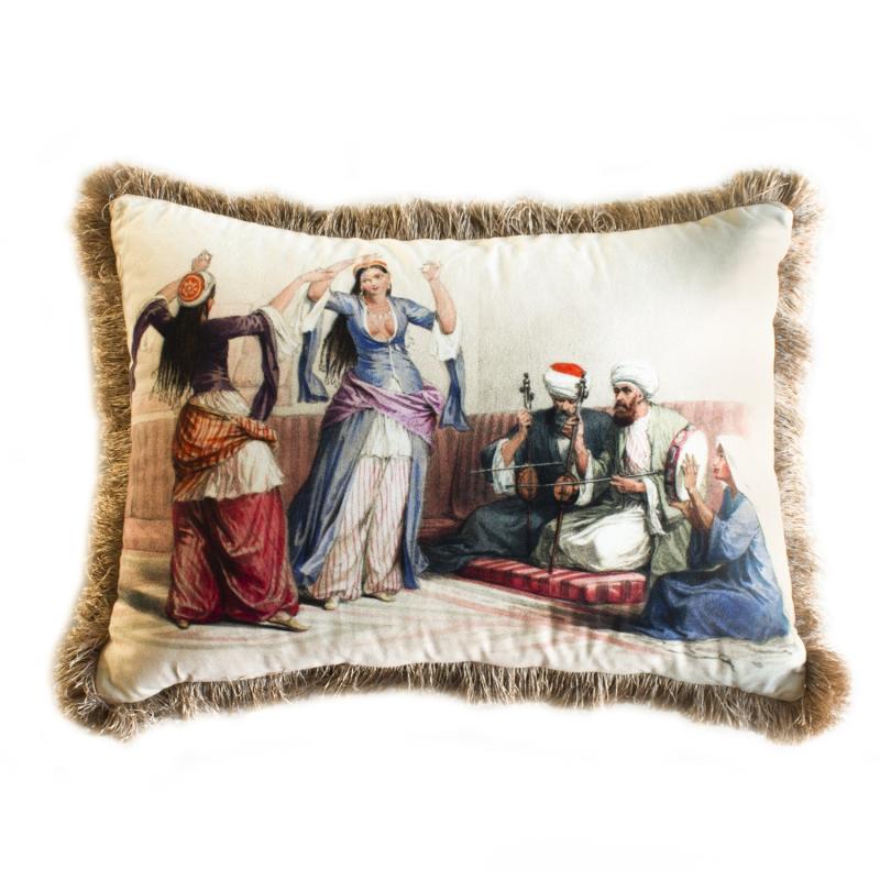 Multicoloured Music Chapter Velvet Cushion