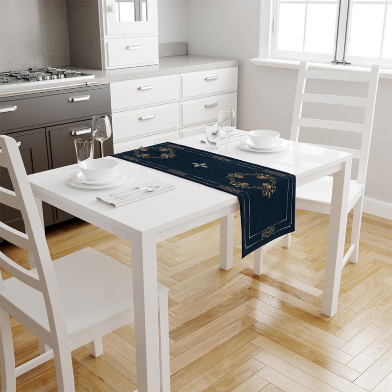 Navy Blue Fine Linen Table Runner