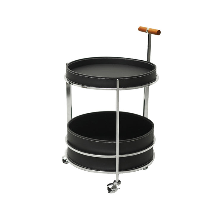 The Elite Leather & Chrome Bar Trolley (Black)