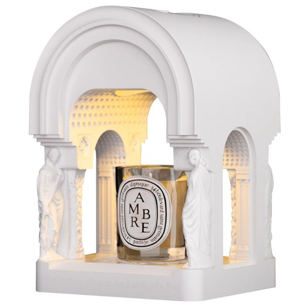 Nordic Luxury Electric Candle Warmer Lamp (Round) - Adjustable Brightness Aromatherapy Warmer (US/AU Plug)