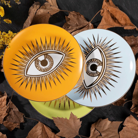 Merlin Living Decorative Eye of Luck Porcelain Plates - Table & Home Decor Accessories