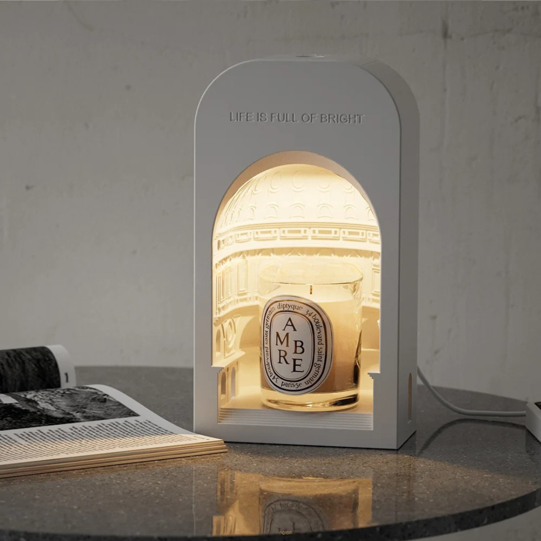 Nordic Luxury Electric Candle Warmer Lamp (Palace Style) - Adjustable Brightness Aromatherapy Warmer (US/AU Plug)