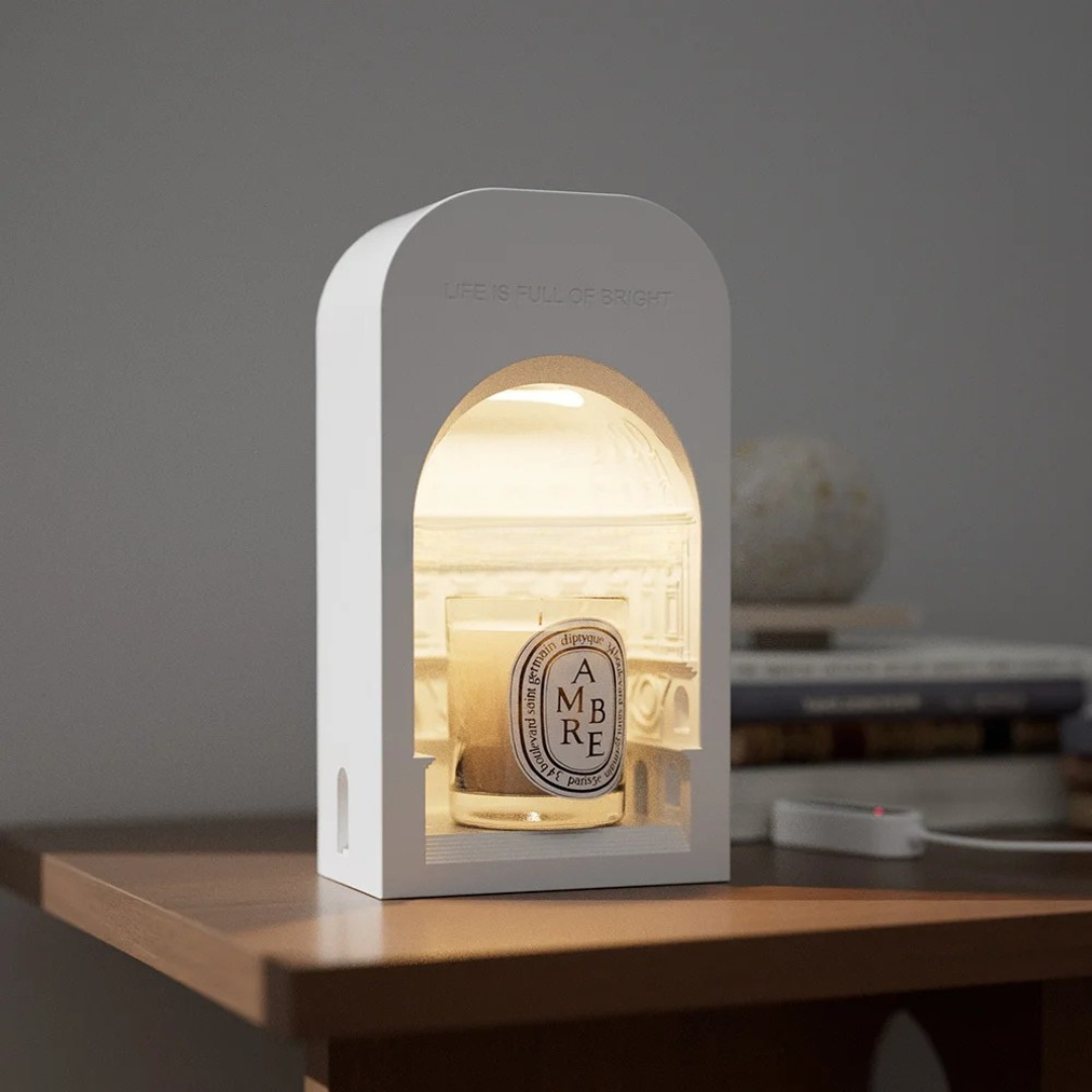 Nordic Luxury Electric Candle Warmer Lamp (Palace Style) - Adjustable Brightness Aromatherapy Warmer (US/AU Plug)