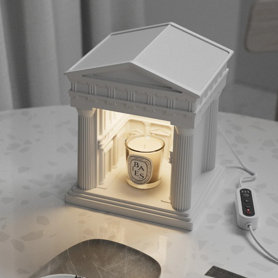 Nordic Luxury Electric Candle Warmer Lamp (Edgy) - Adjustable Brightness Aromatherapy Warmer (US/AU Plug)