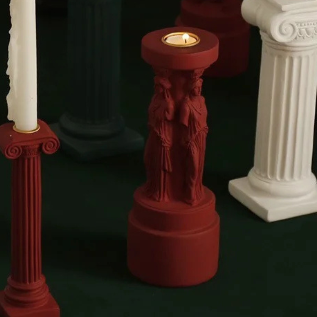 Romantic Lotus Shaped Decorative Candle Holder — Burgundy / Dark Green / Black Home Decor