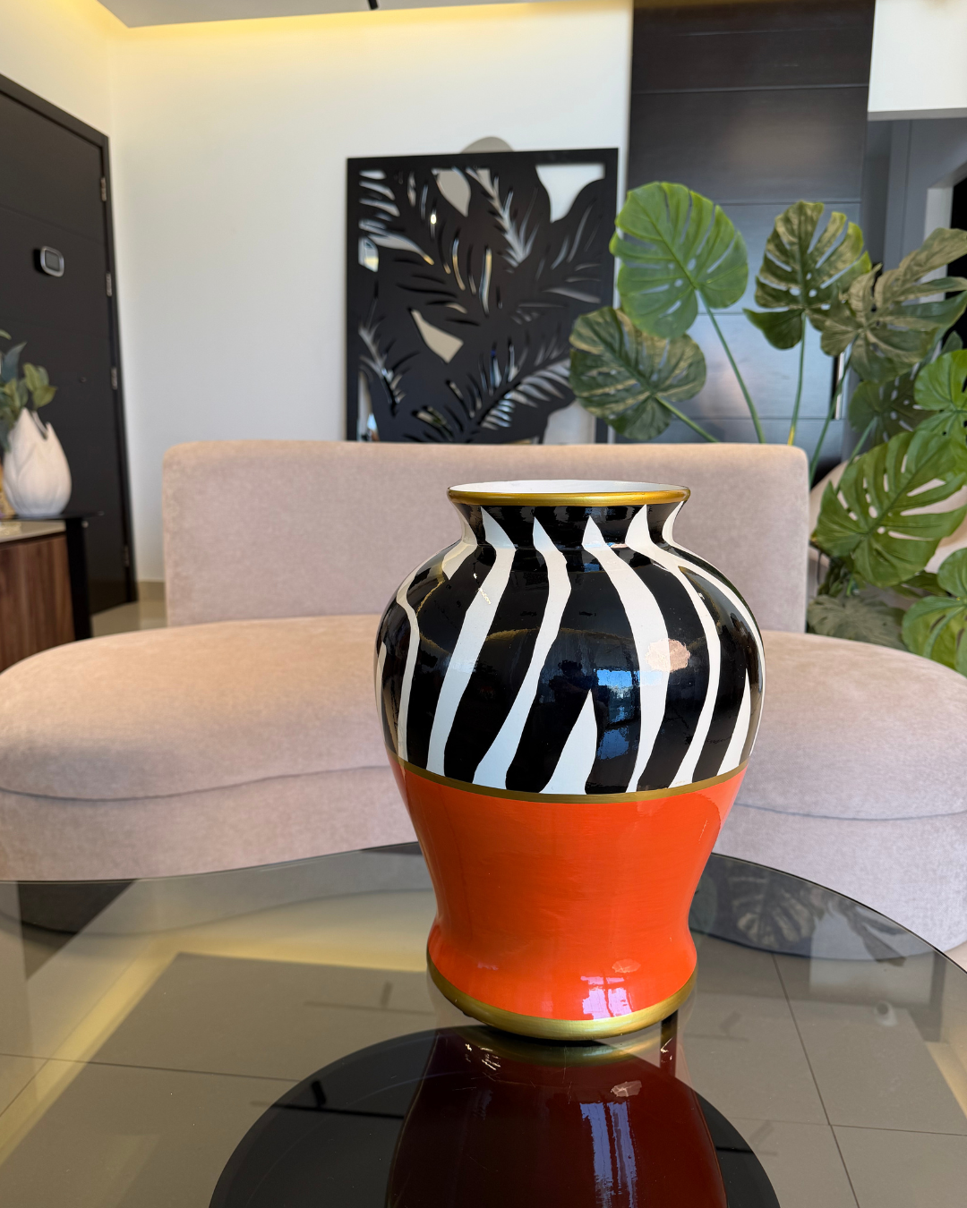 Modern Chinese Style Ceramic Vase - Decorative Flower Home Accent (OVAL)
