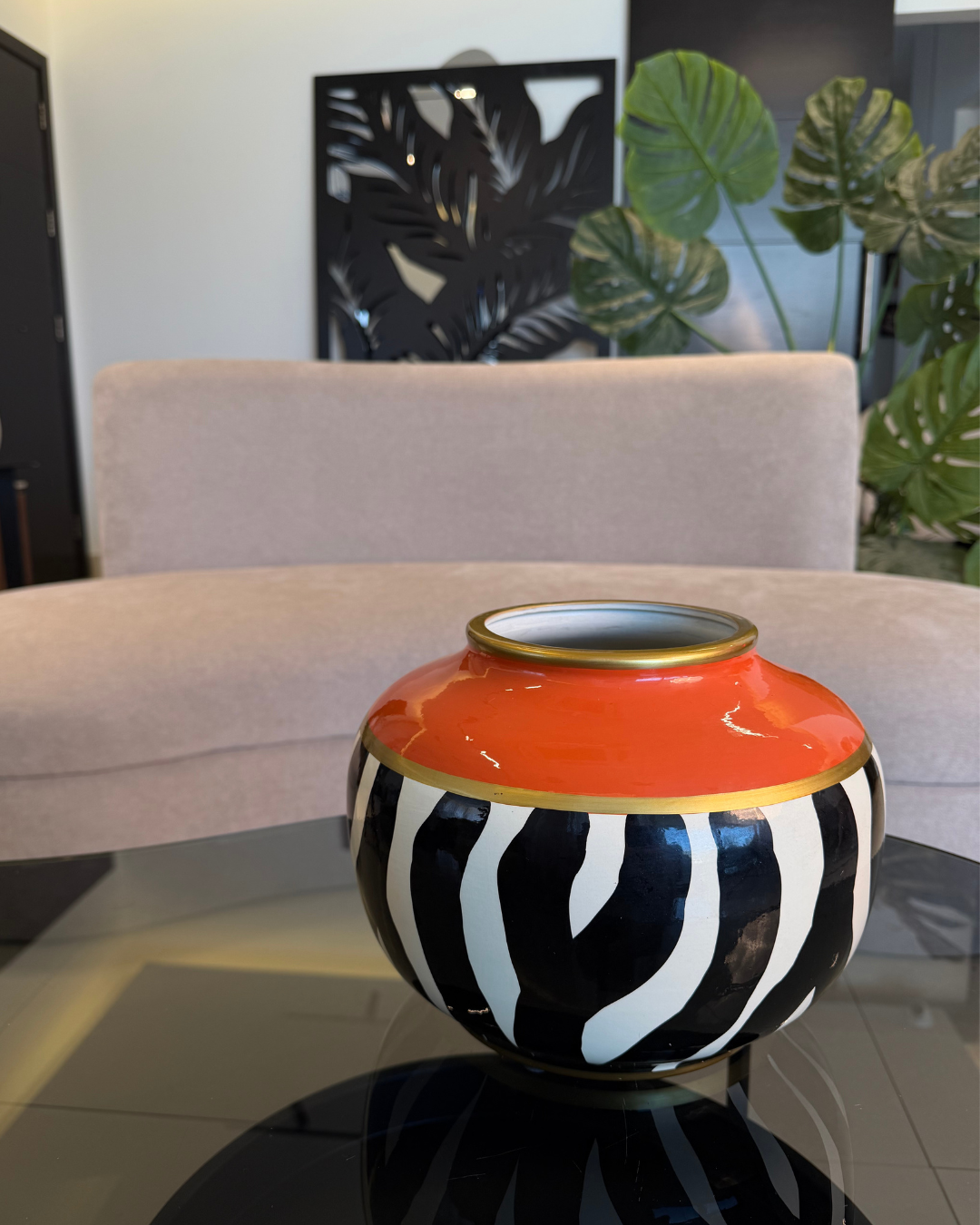 Modern Chinese Style Ceramic Vase - Decorative Flower Home Accent (ROUND)