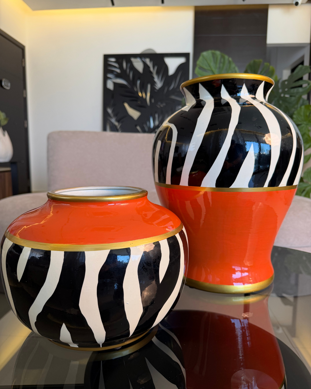 Modern Chinese Style Ceramic Vase - Decorative Flower Home Accent (OVAL)