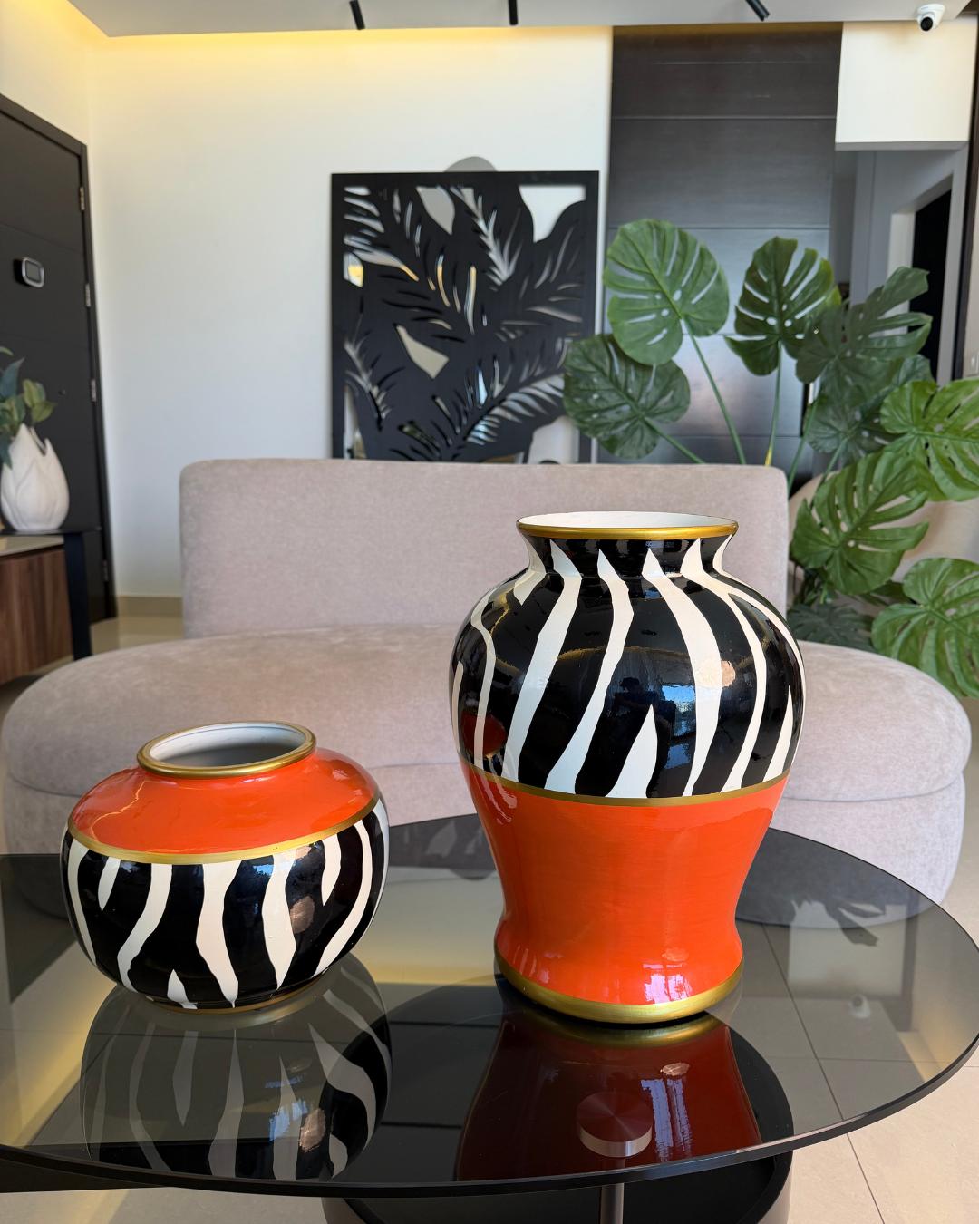 Modern Chinese Style Ceramic Vase - Decorative Flower Home Accent (OVAL)