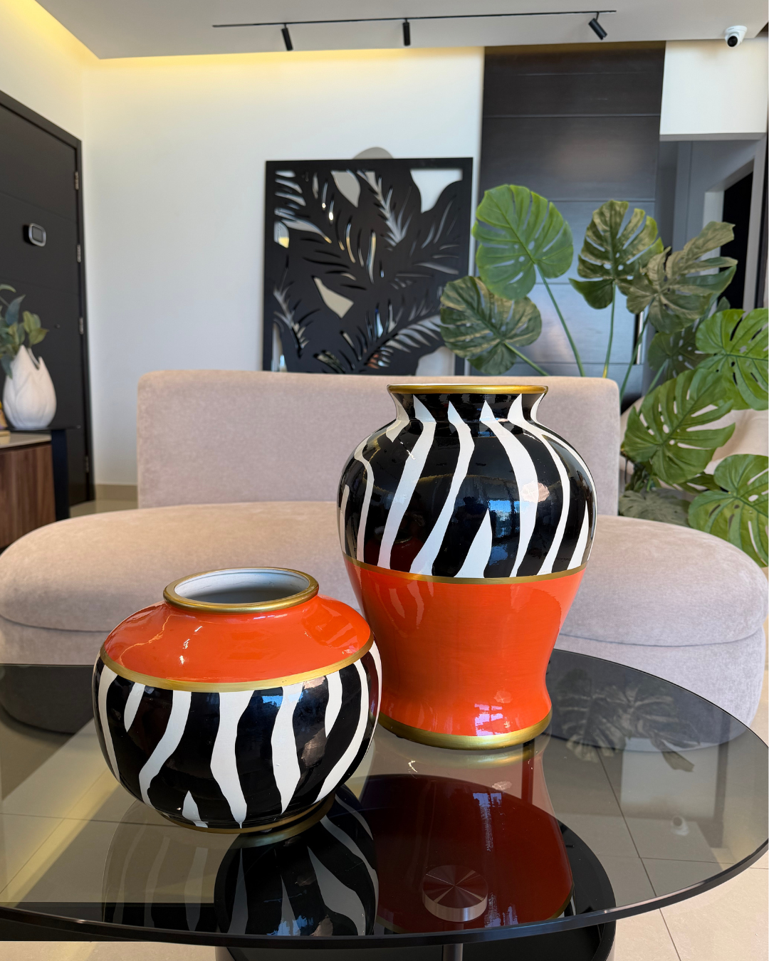 Modern Chinese Style Ceramic Vase - Decorative Flower Home Accent (OVAL)