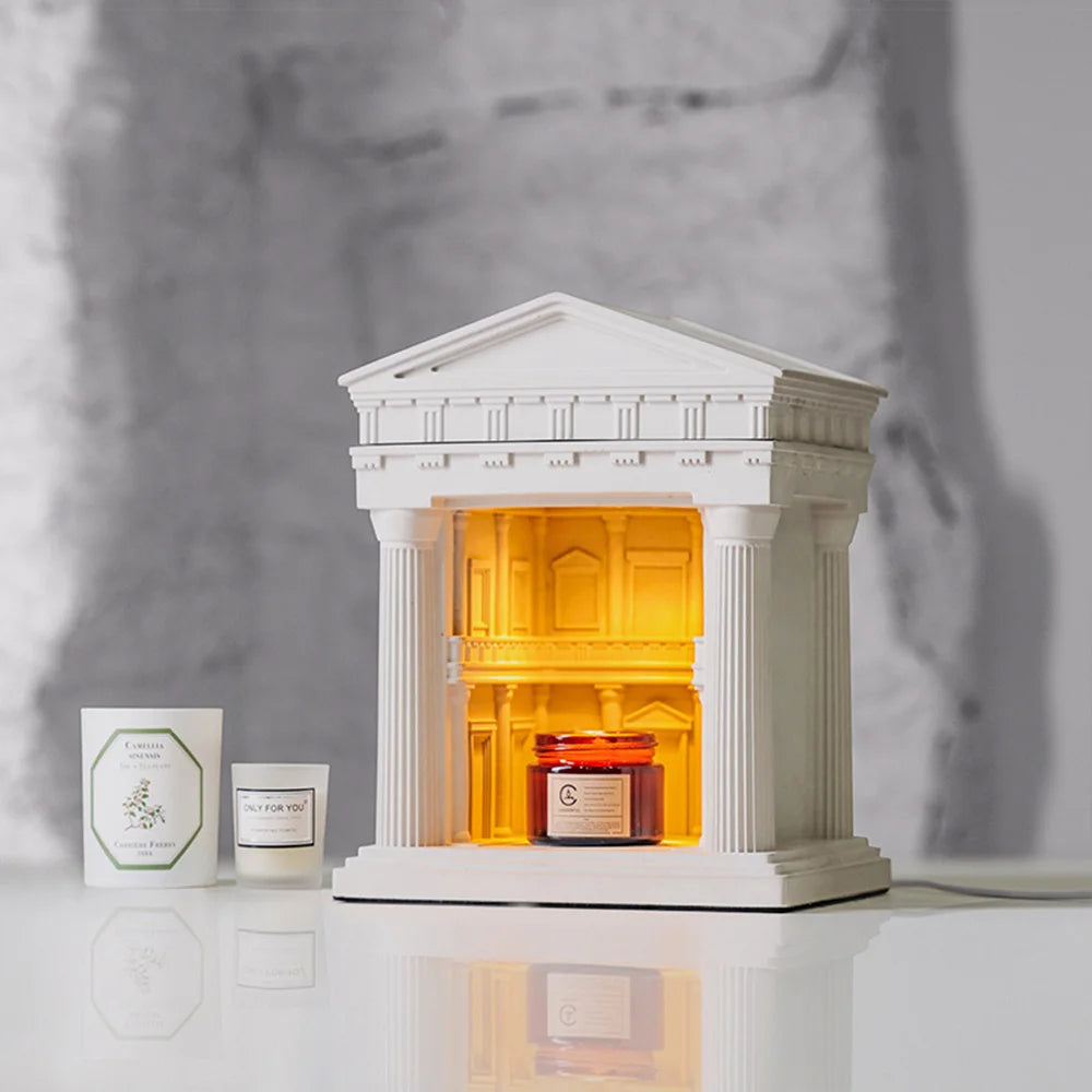 Nordic Luxury Electric Candle Warmer Lamp (Edgy) - Adjustable Brightness Aromatherapy Warmer (US/AU Plug)