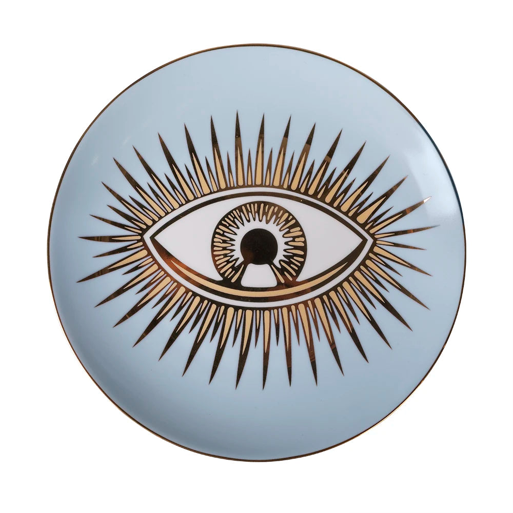 Merlin Living Decorative Eye of Luck Porcelain Plates - Table & Home Decor Accessories