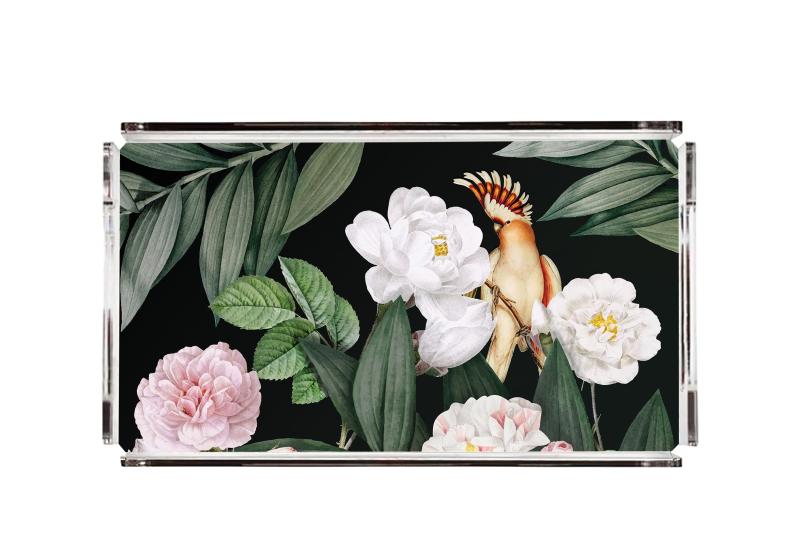 Multicoloured Tropical Parrot Plexy Tray