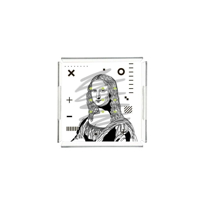 Luxury Plexy Tray - Modern Mona Lisa Illustration