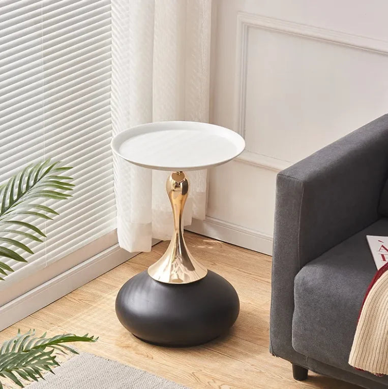 Minimalist Metal & Marble Table Clock - Modern Home Decor Accent