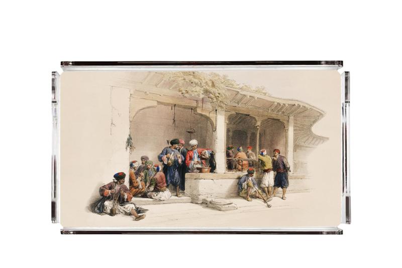 Cream Cultural Scene Plexy Tray