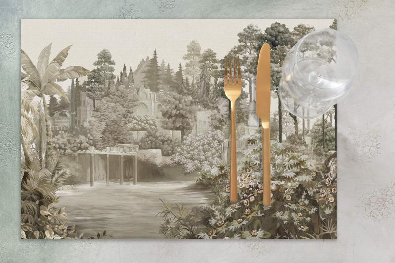 Green Tree View Detailed Placemat Set