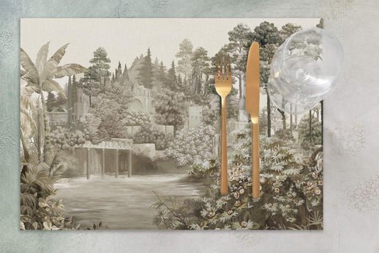 Green Tree View Detailed Placemat Set