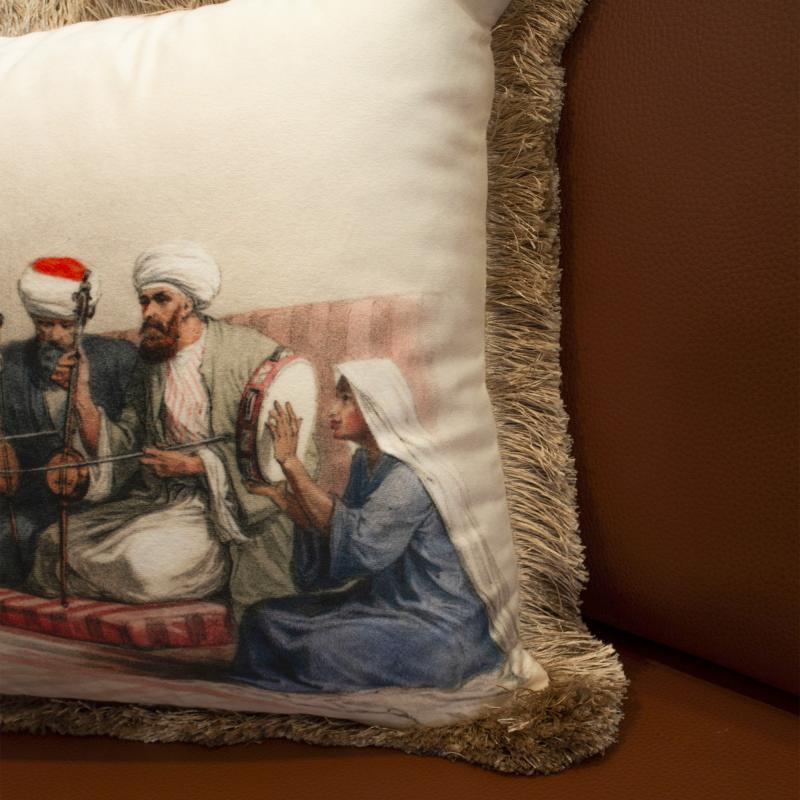 Multicoloured Music Chapter Velvet Cushion