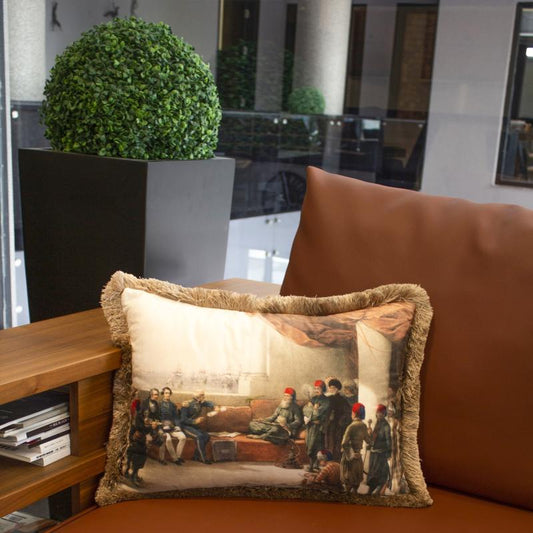 Multicoloured Ottoman Meeting Velvet Cushion
