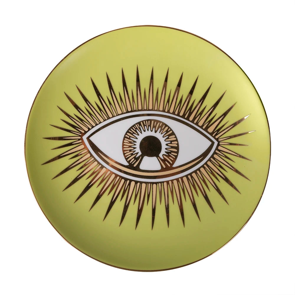 Merlin Living Decorative Eye of Luck Porcelain Plates - Table & Home Decor Accessories