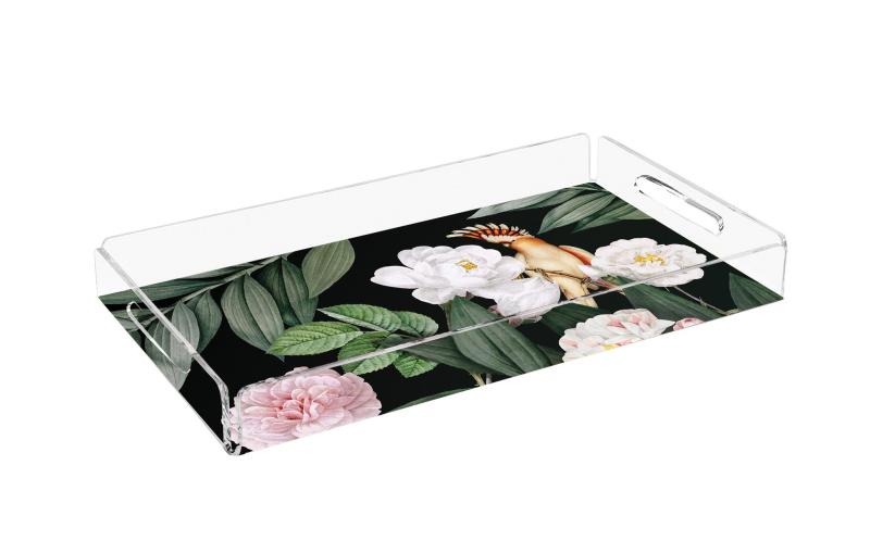Multicoloured Tropical Parrot Plexy Tray