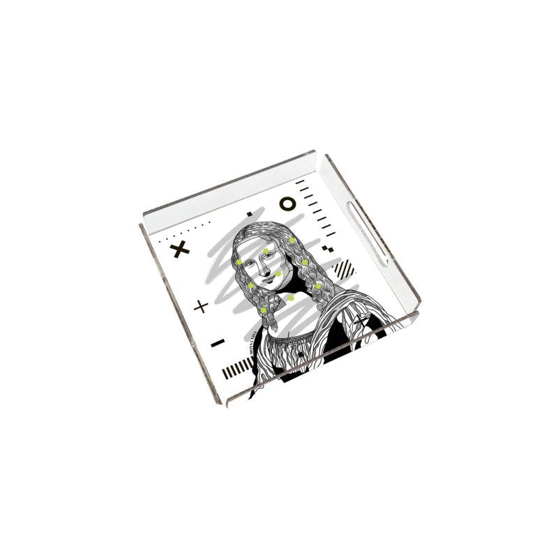 Luxury Plexy Tray - Modern Mona Lisa Illustration