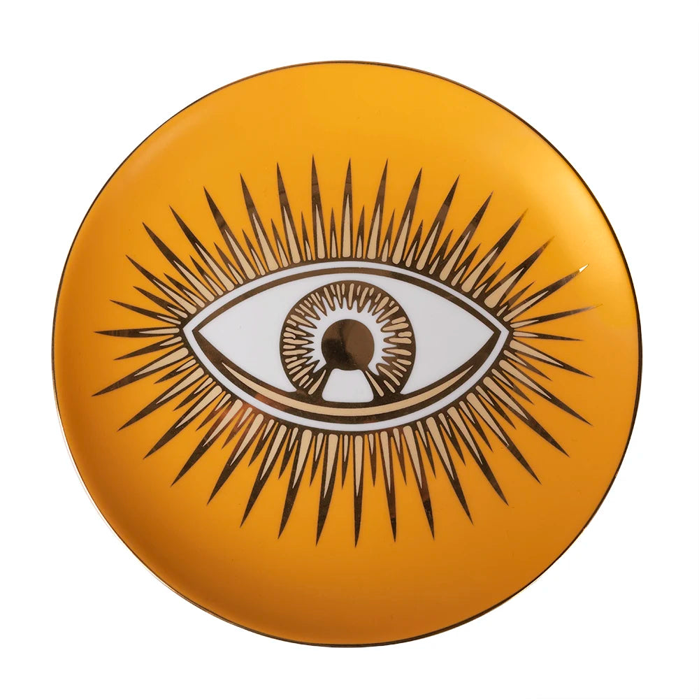 Merlin Living Decorative Eye of Luck Porcelain Plates - Table & Home Decor Accessories