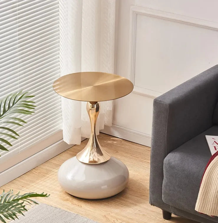 Minimalist Metal & Marble Table Clock - Modern Home Decor Accent