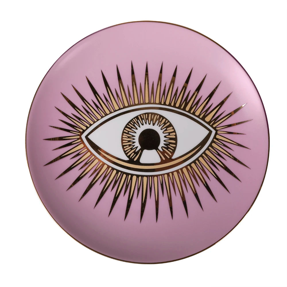 Merlin Living Decorative Eye of Luck Porcelain Plates - Table & Home Decor Accessories