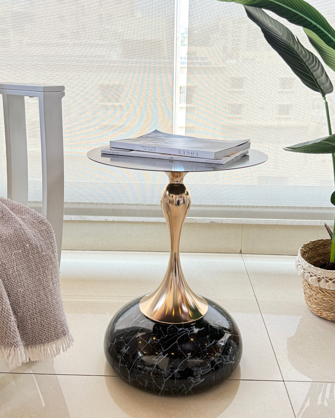 Minimalist Metal & Marble Table Clock - Modern Home Decor Accent