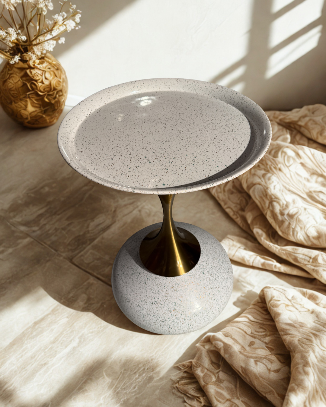 Minimalist Metal & Marble Table Clock - Modern Home Decor Accent
