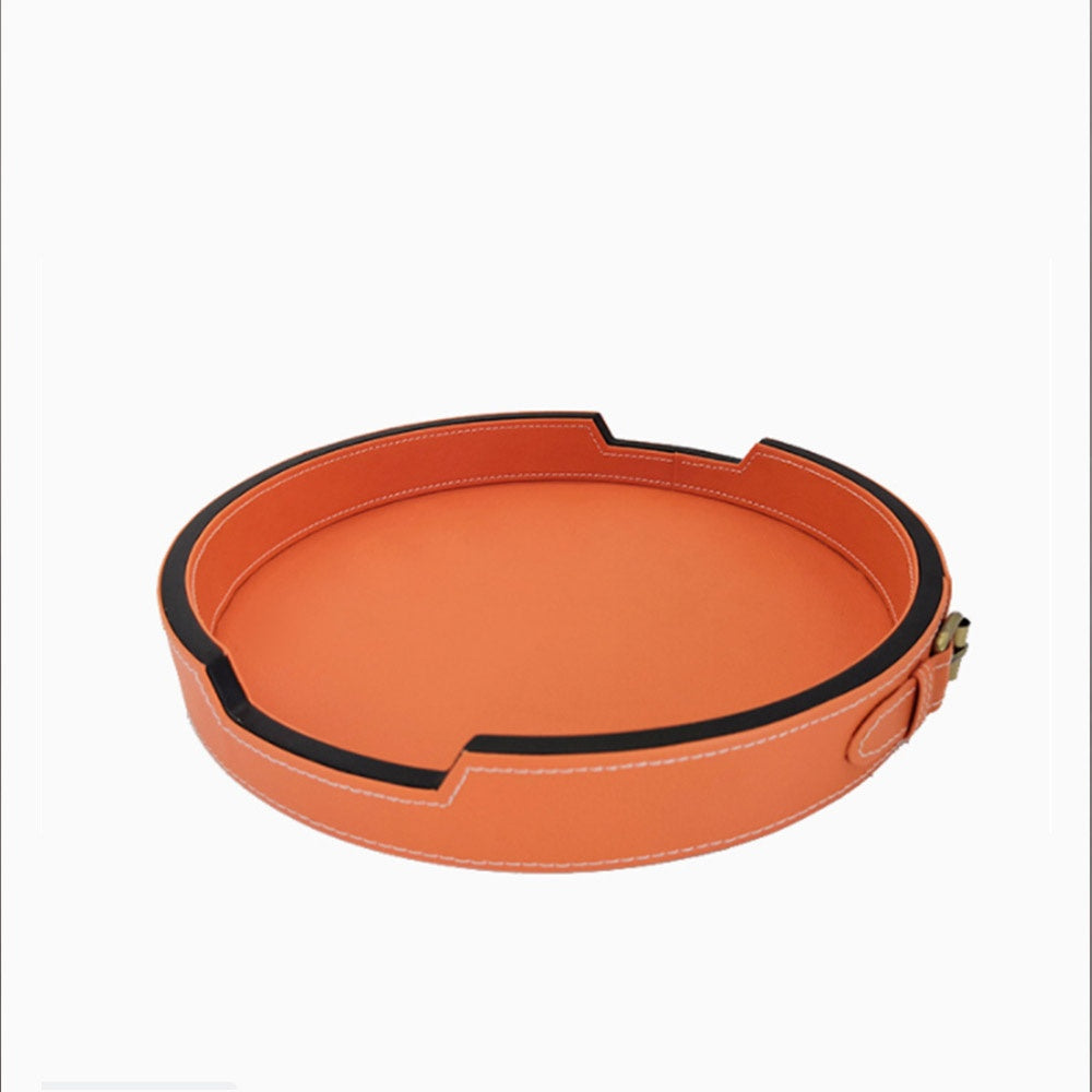 Chic Versatility: The Paris Leather Tray (Light Brown)