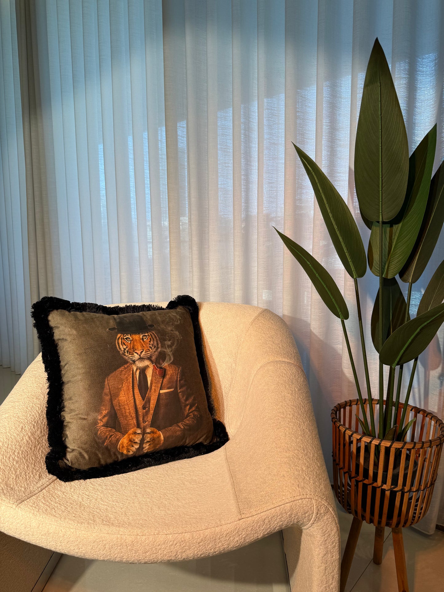 The Cinematic Gentleman: Mr. Tiger Velvet Cushion