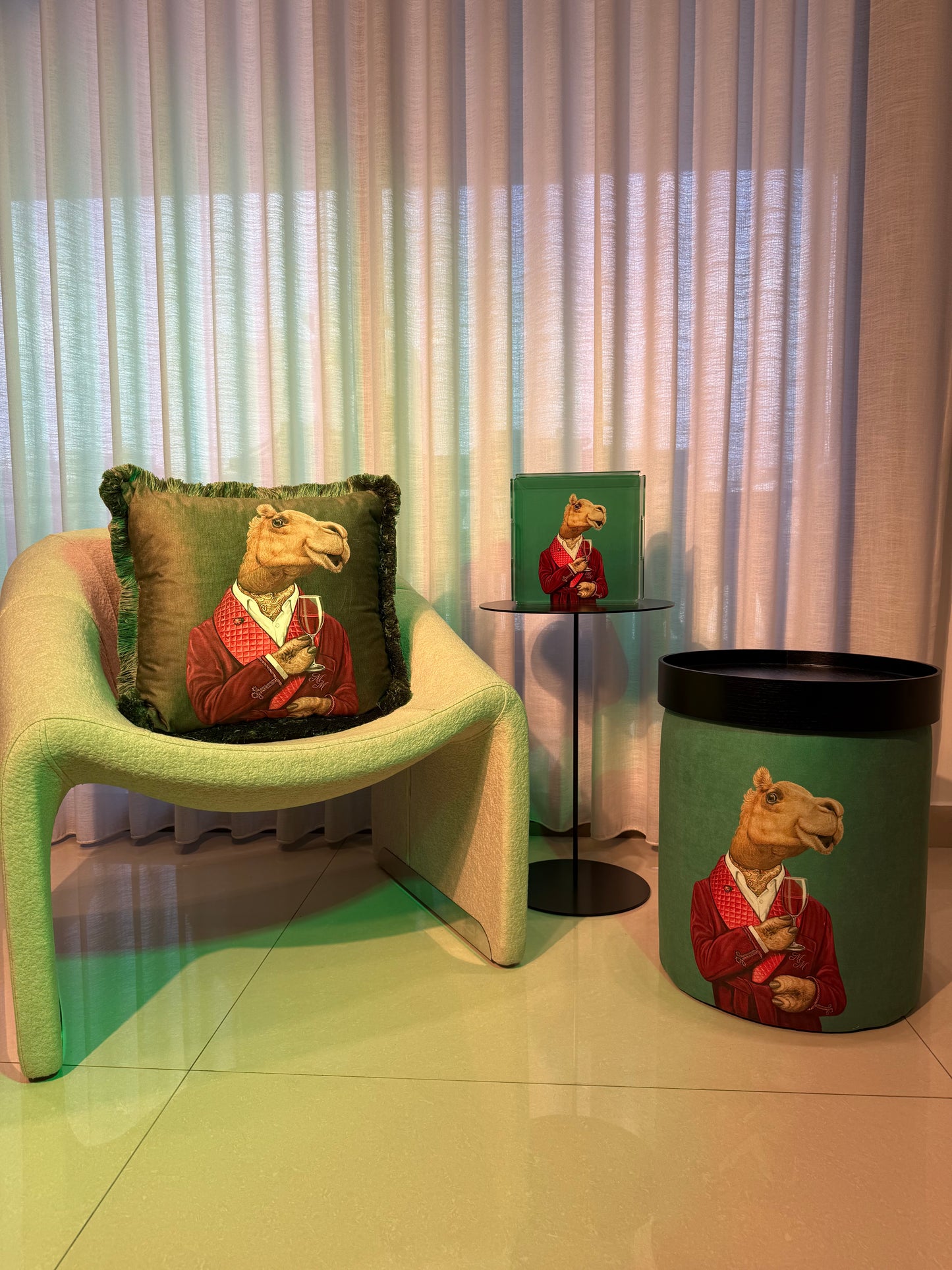 The Nomad Majesty: The Camel Collection - Tray, Cushion & Pouf (SAVE $20)