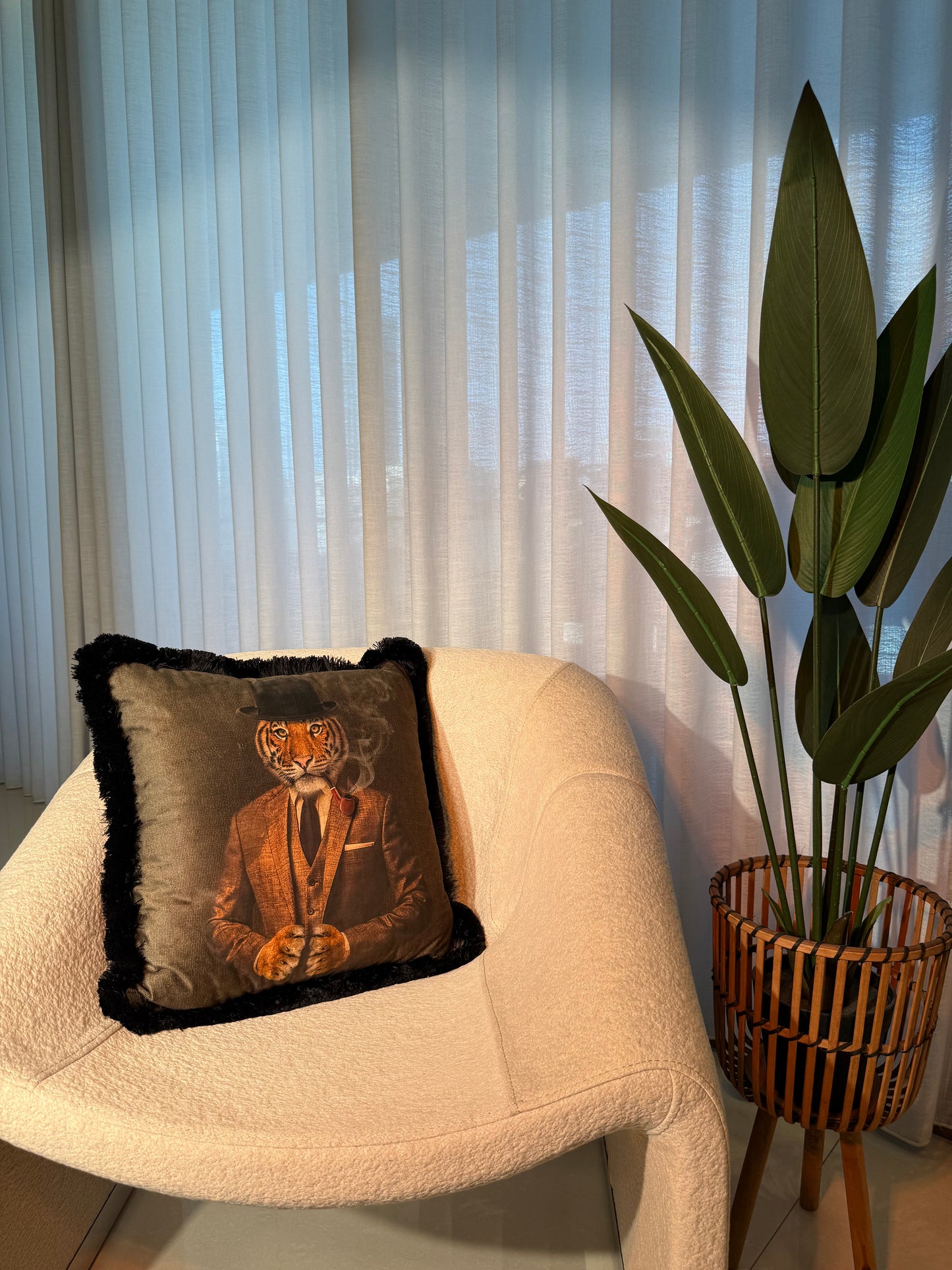 The Tiger Trinity Set - Tray, Cushion & Pouf (SAVE $20)