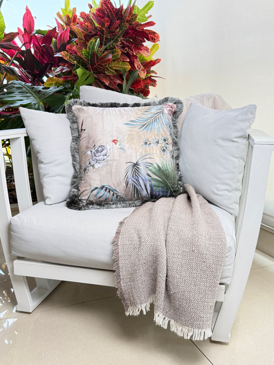 Botanical Birds [DOUBLE FACED] Velvet Cushion