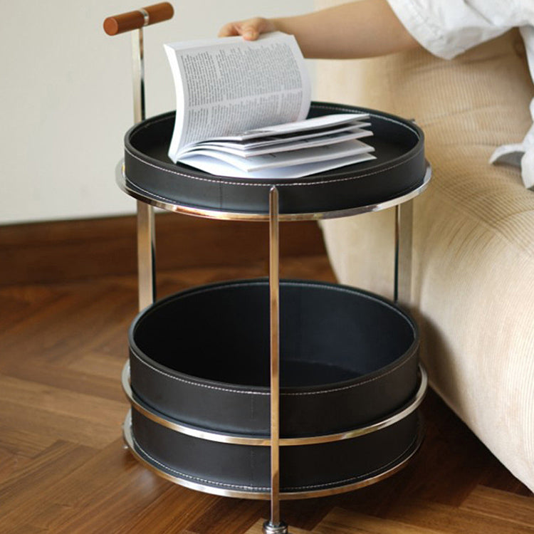 The Elite Leather & Chrome Bar Trolley (Black)