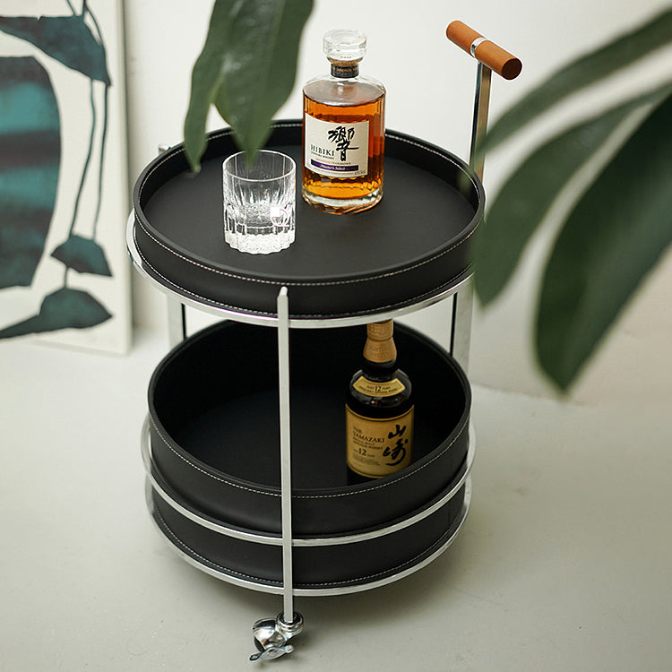 The Elite Leather & Chrome Bar Trolley (Black)