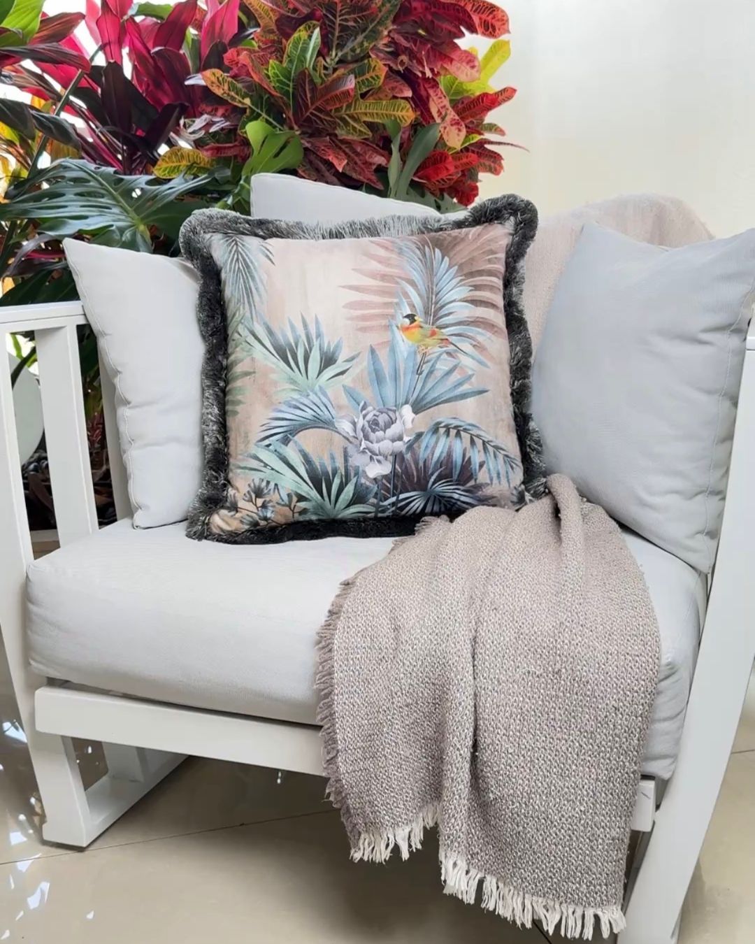 Botanical Birds [DOUBLE FACED] Velvet Cushion