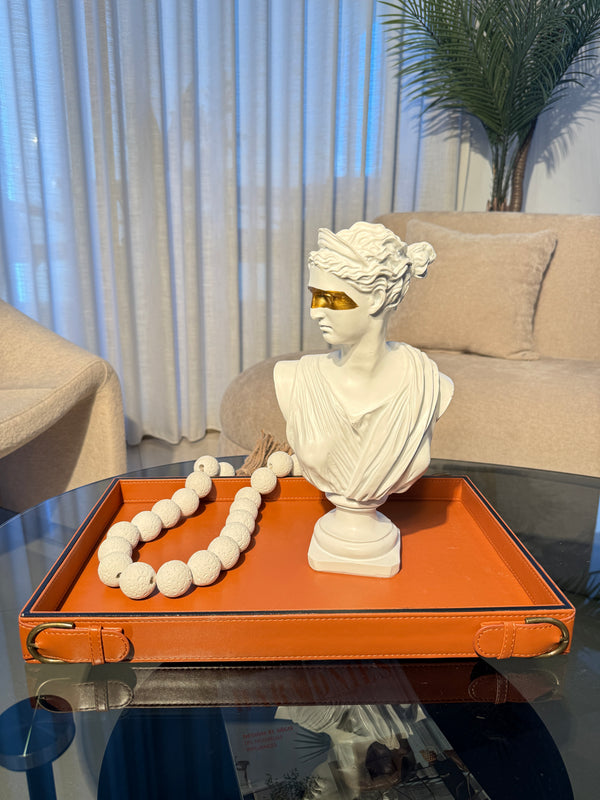 The Amber Heritage: Vegan Leather Decorative Tray