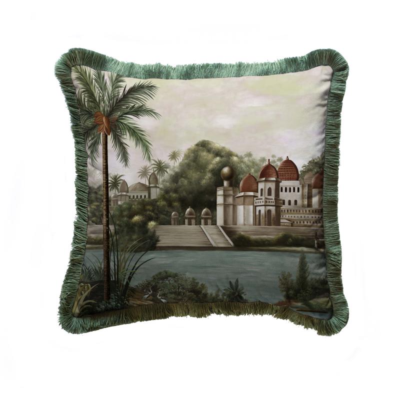 Otantic View Green Velvet Cushion