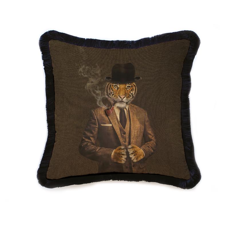 The Cinematic Gentleman: Mr. Tiger Velvet Cushion