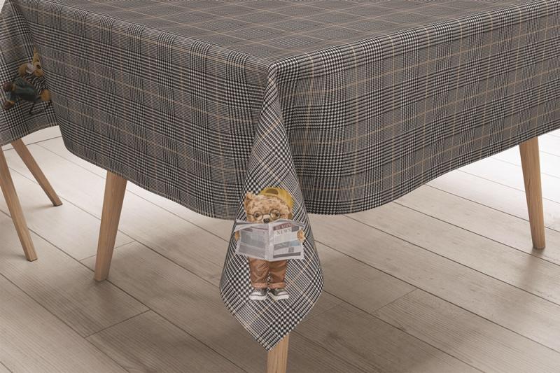 Luxury Fine Linen Tablecloth - Distinguished Teddy Bear Series