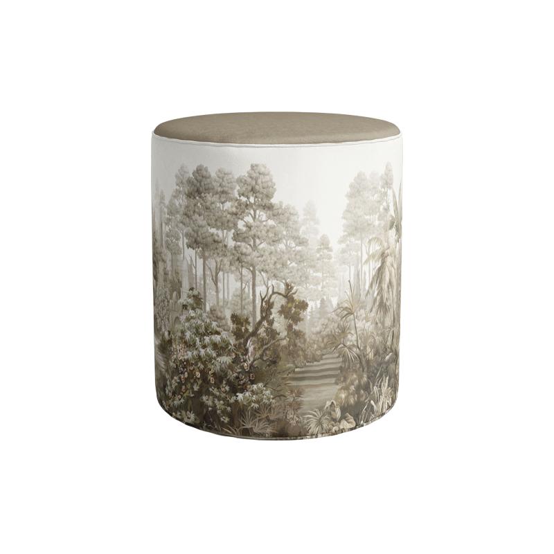 Forest Landscape Suede Pouf