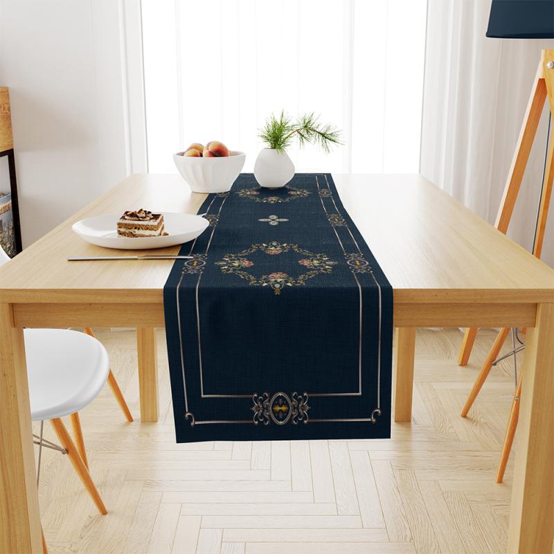 Navy Blue Fine Linen Table Runner